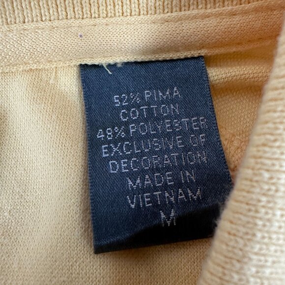 Izod Golf Yellow Polo Shirt Mens Size M Pima Cotton & Polyester Blend - Picture 4 of 7